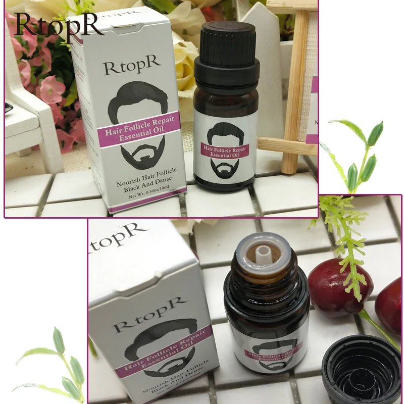 

RtopR Hair Follicle Repair Oil Men Styling Moustache Oil Hair Growth Of Beard Body Hair Eyebrow Care Moisturizing Smoothing 10ml