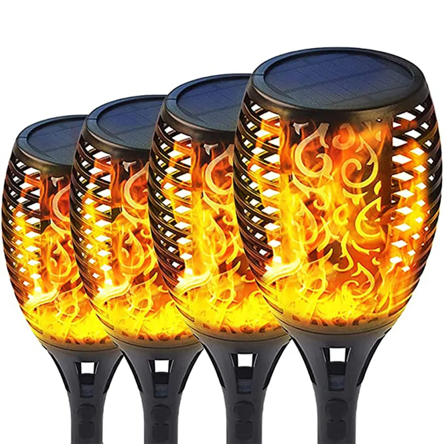 

Upgraded Solar Lights Outdoor Waterproof Solar Torch Light with Flickering Flame 96 LEDs Landscape Path Light For Garden Patio