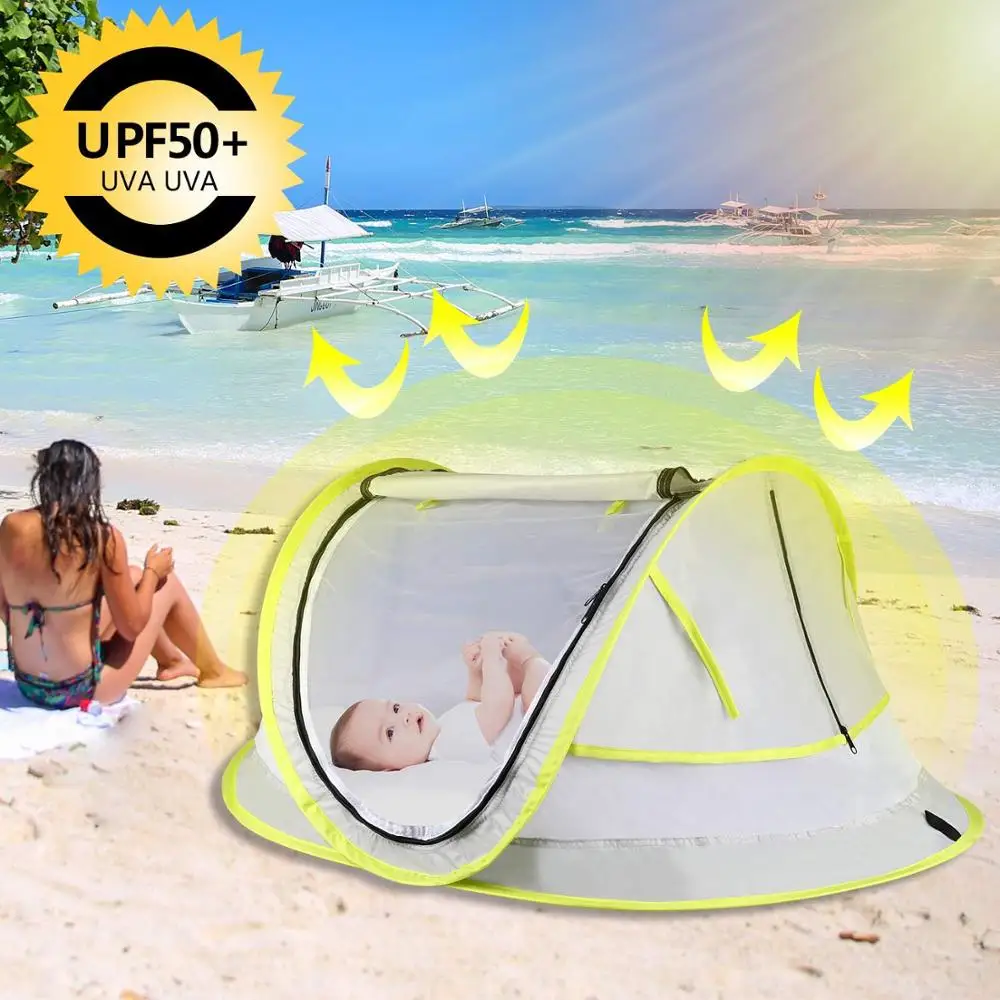 

Portable Baby Beach Tent UPF 50+ Sun Shelter Baby Outdoor Travel Bed Tent Infant Pop Up Mosquito Net Toy Tent Crib Netting