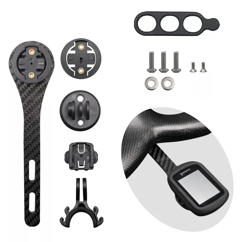 

Cycling Computer Carbon Fiber Mount Holder Bicycle Road Bike Stopwatch Speedometer For Garmin Cateye Bryton Gopro Light Holder