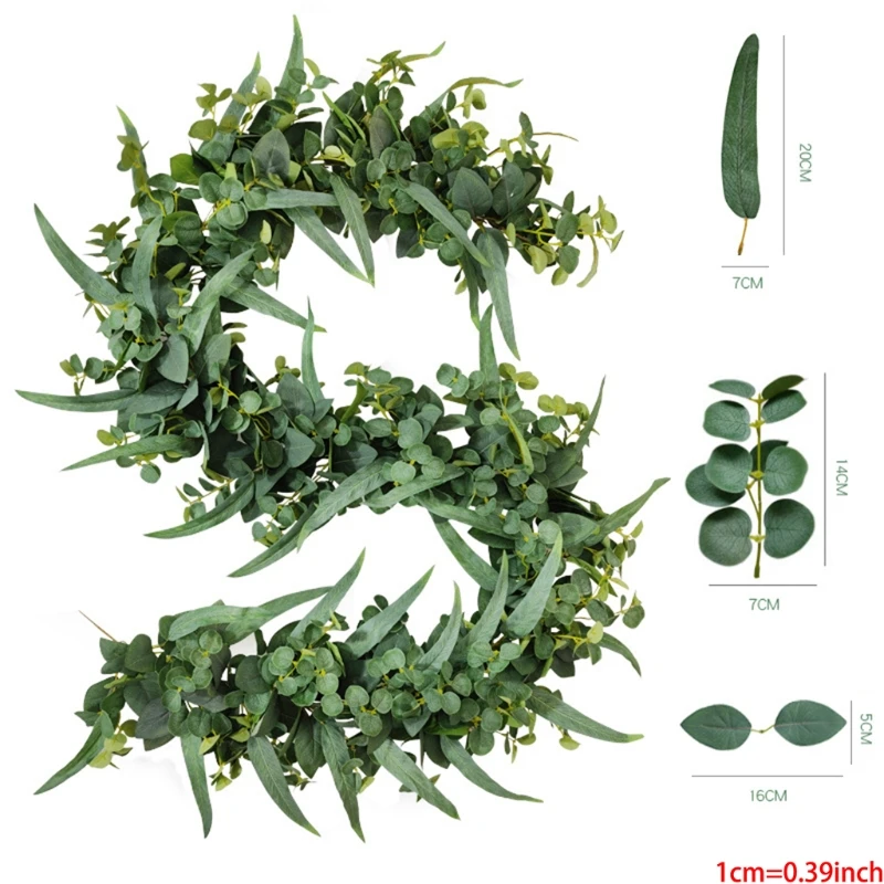 

Artificial Eucalyptus Leaf Garland Vines Rattan Greenery Wedding Party Decor