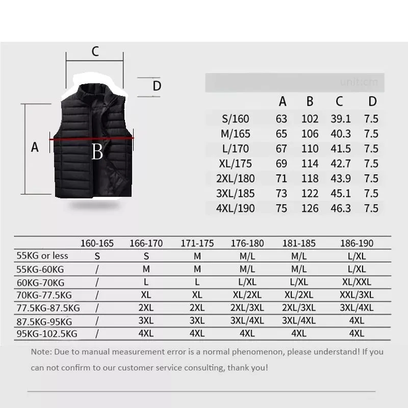 

Men spring and fall Jacket Winter Men Vest For Down Cotton Sleeveless Jacket Waistcoat Man Big Size Warm Mens Coat