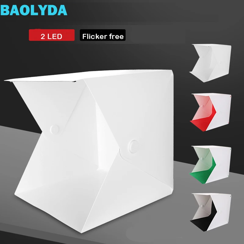 Baolyda 2LED Лайт бокс для фотографий фотостудия Мягкая коробка освещение 40 см мини