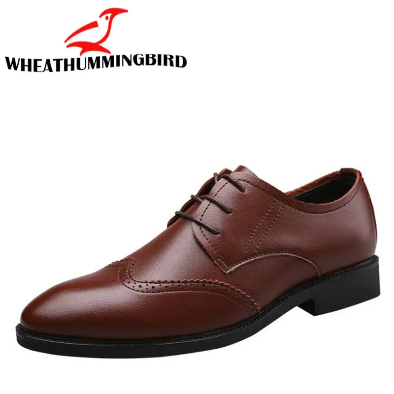 

2019 spring and autumn Men Business Office leather shoes trend Lace-Up wedding shoes Men Dress Shoes C21-13