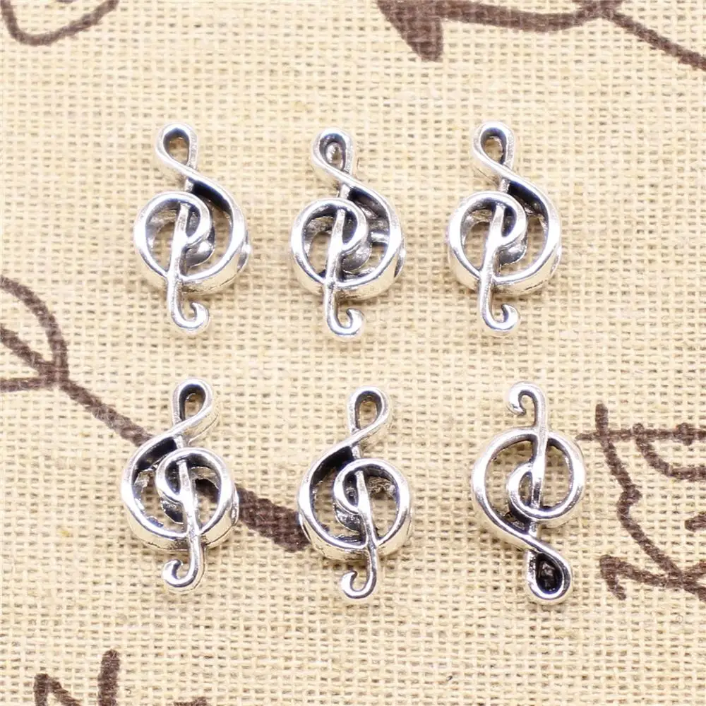 

Diy Jewelry Accessories Parts 10pcs 18x8x6mm Antique Silver Color Musical Note Large Beads Jewelry Components