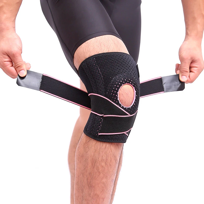 

1PCS Knee Support Coolfit Quick dry Silica gel 4 Springs Sports KneePad Brace Patella Knee Pads Hole Knee Protector