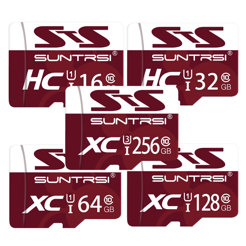 Suntrsi карта памяти 128 ГБ 256 ГБ Micro SD TF карты 64 ГБ 32 ГБ флэш-карта SDHC высокая скорость класс 10 C10 продукт