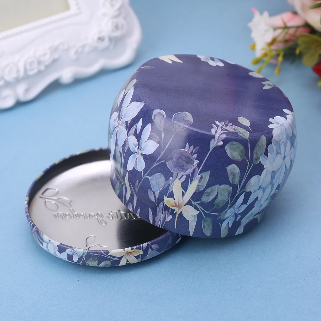 Retro Round Tin Box Tea Candy Jewelry Coin Storage Container Case Candle Holder Wedding Favor Gifts