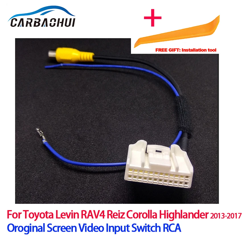 

24Pin оригинальный видеовход переключатель обратной камеры RCA кабель для Toyota Levin New Corolla RAV4 Reiz Highlander 2013 2014 2015 ~ 2017