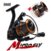 kingdom micro fly spinning fishing reel 1000 2000 3000 800 spool for ul spinning reel freshwater and saltwater spinning reels