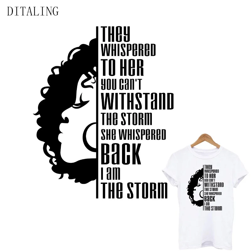 Нашивка с изображением черной девушки на одежде наклейка шепота Я шторм сделай