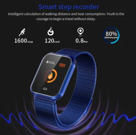 

CD16 Smart Bracelet 1.3" Color Screen Bluetooth Pedometer Heart Rate And Blood Pressure Monitoring Bracelet For iPhone Xiaomi