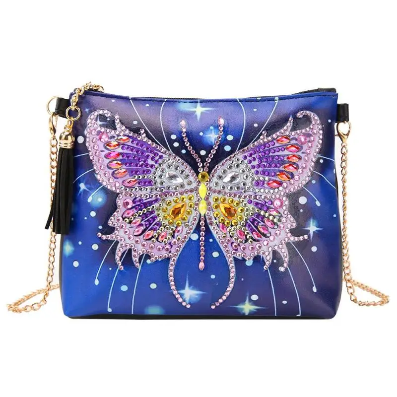 5D DIY Diamond Painting Butterfly Flower Leather Crossbody Chain Bags Embroidery Bag Wallet Pouch Christmas Gift | Дом и сад