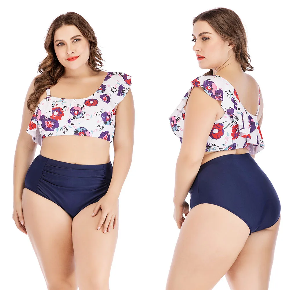 2020 Для женщин плюс Размеры Высокая Талия бикини с низкой талией купальный костюм