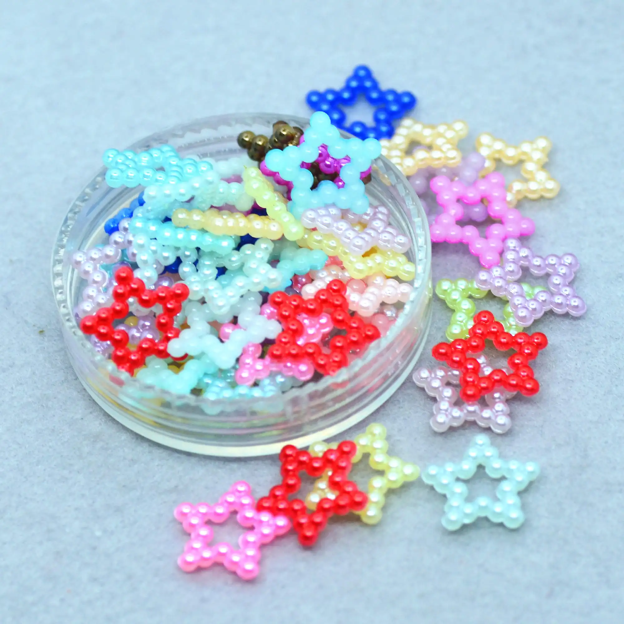 10 мм Смешанные Цвет головистой формы открытая футболка с жемчугом и Звездные