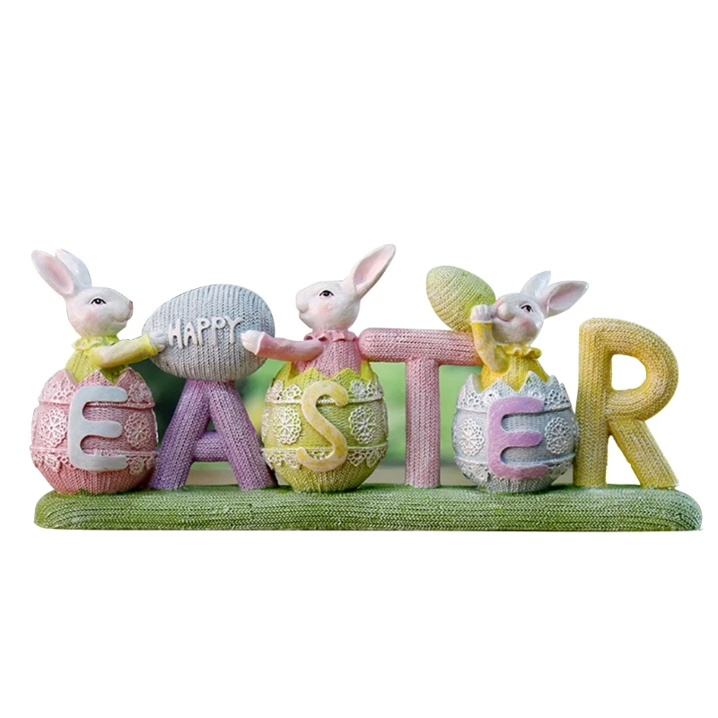 

Easter Bunny Ornaments Spring Easter Decoration Micro Landscape Figurine Resin Craft Kids Bedroom Desktop Decor