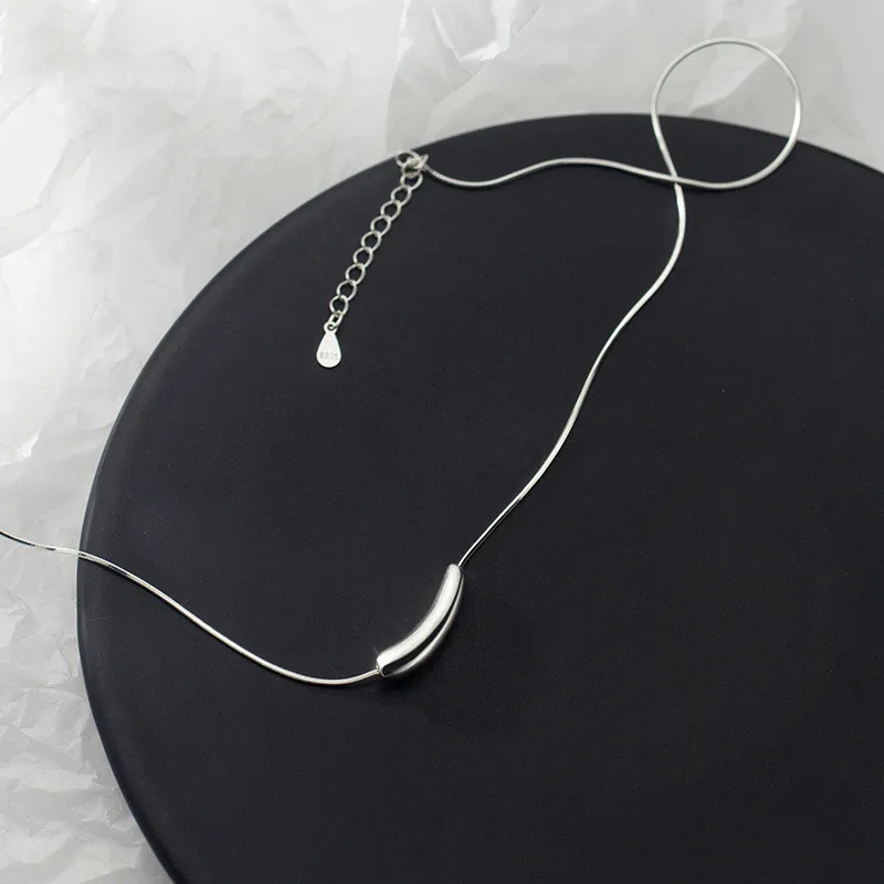 

925 Sterling Silver Korean Fashion Water Drop-shaped Pendant Necklace For Women Lady Daughter Jewelry Gift