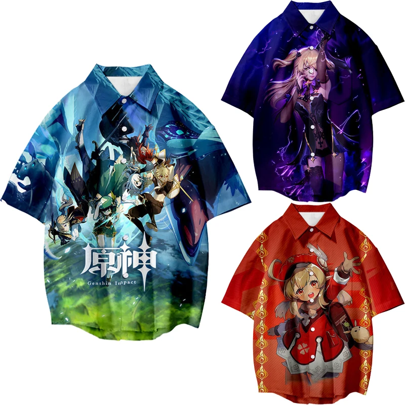 

Футболка для косплея Game Genshin Impact, джинсовая рубашка с 3D-принтом «Барбара», футболка для мужчин и женщин, для отдыха, туризма, фестиваля, мальч...