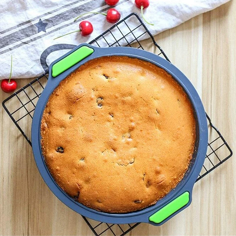 

10 Inch Pie Pan,Silicone Quiche Pan Pie Mold Round Cake Pan Baking Dish,Non-Stick Pie Dish Bakeware Set, 3 Colors