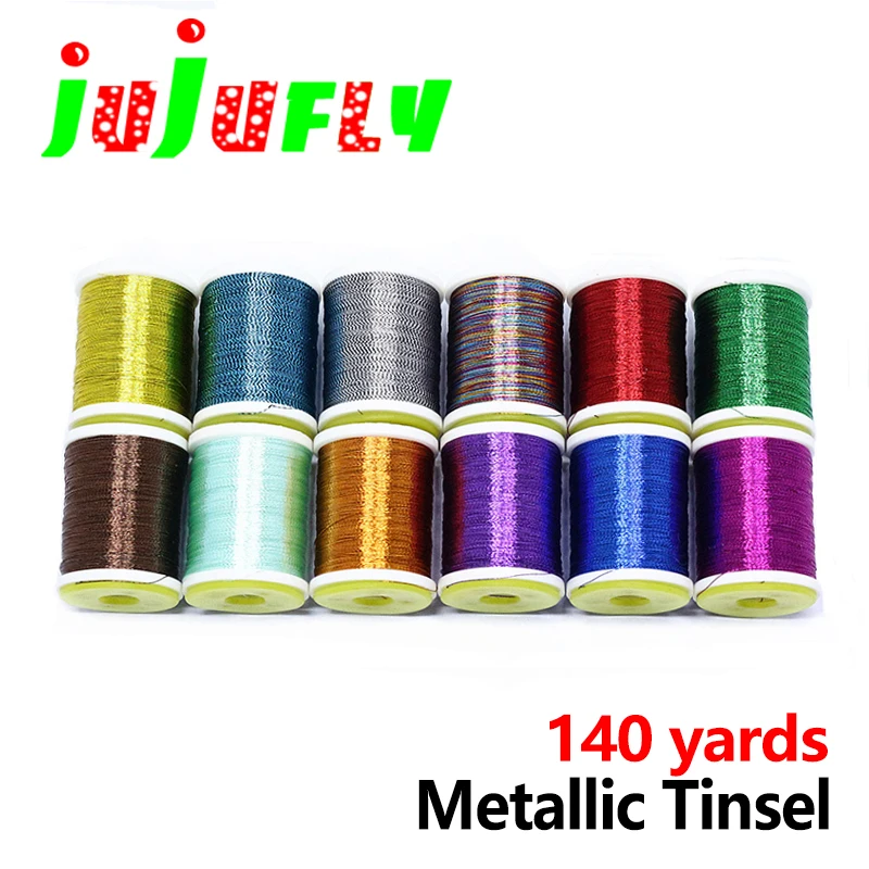 

140yards spooled glitter fly thread metallic tinsel tying thread super slim rod wrapping decorate line slow jig hook binding