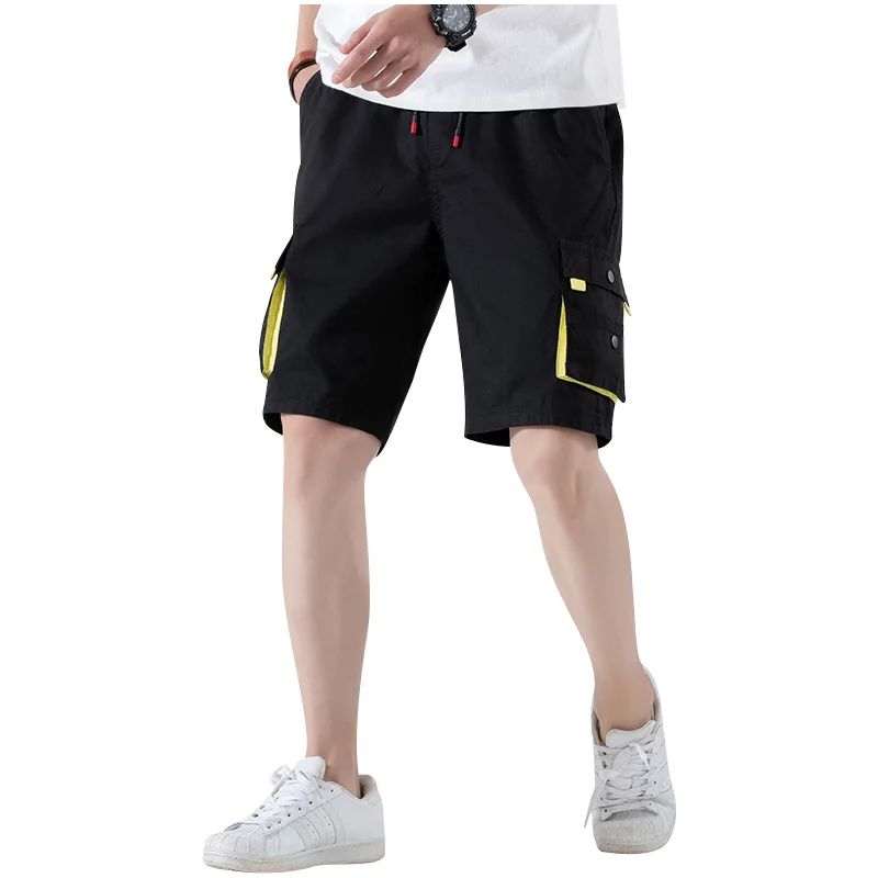 

Casual Shorts Men 2020 Summer Men Cargo Shorts Patchwork Knee Length Elastic Waist Boardshort Men Beach Shorts bermuda masculina