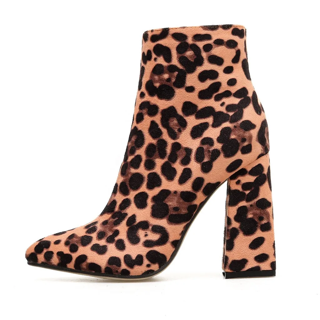 Женские ботинки сезон осень зима женские с острым носком Ботильоны на молнии