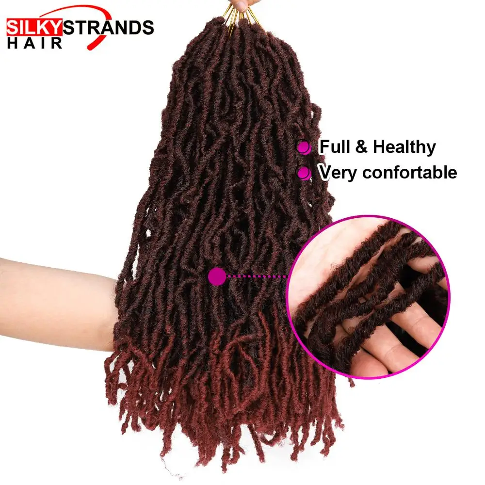 Мягкие Dread Bobbi Boss Nu Locs крючком волосы 18 дюймов 20 прядей/упаковка Омбре Faux Locs синтетические косички для наращивания волос