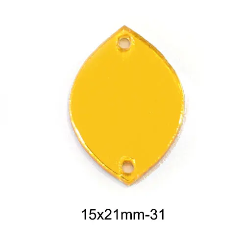 15x21mm-P31 50 шт золотые акриловые пришивные стразы с плоской задней стороной зеркальные акриловые золотые Пришивные из стразов для одежды аксессуары B7066 - Цвет: 15x21mm-P31