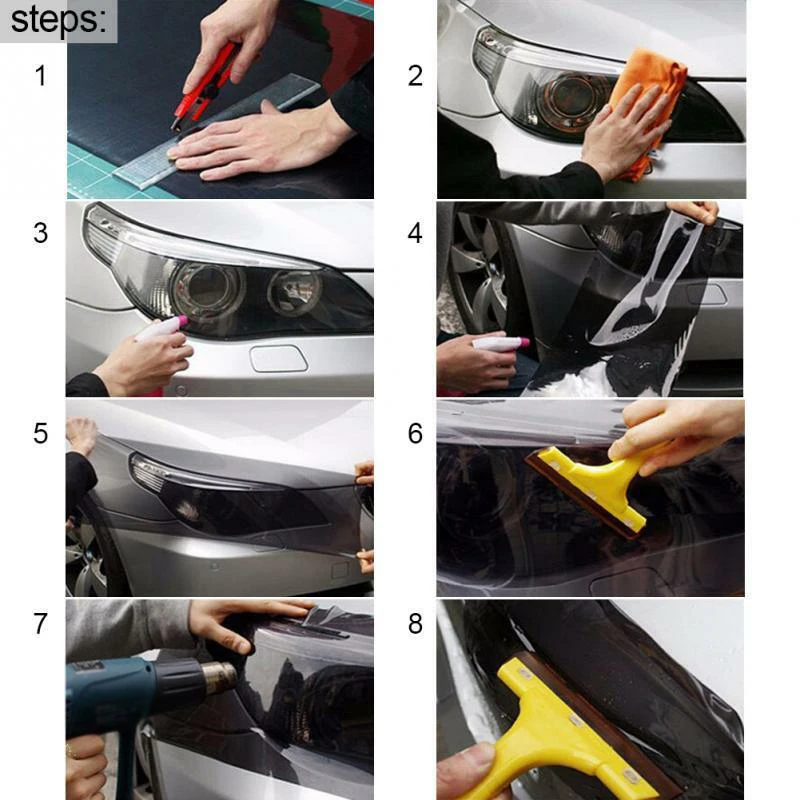 Self Adhesive Car Protector Film Accessory Film 100x30cm Headlight Hood Self Adhesive Car Protector Film Accessory Film 100x30cm Headlight Hood