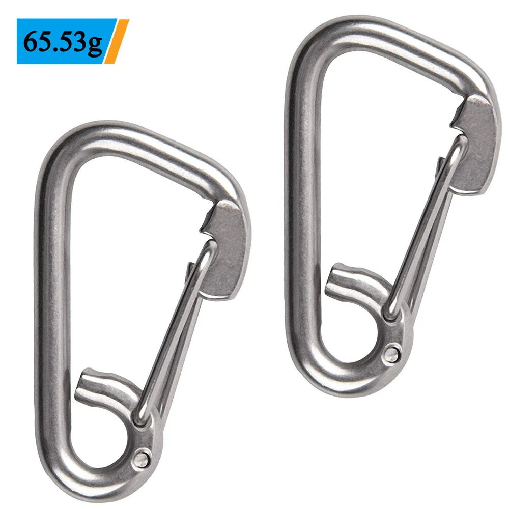 5Pcs 316 Stainless Steel Climbing Carabiner Multifunctional Spring Snap Quick Link Lock Ring Hook | Спорт и развлечения