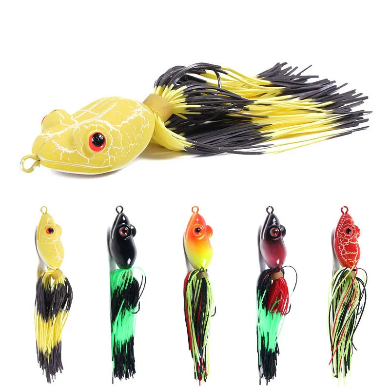 

Winter Spinner Fish Lure Weight 9.5g/10cm Artificial Bait Bionic Frog Soft Baits Outdoor Fishing Luresfor Pike Strong Metal Hook