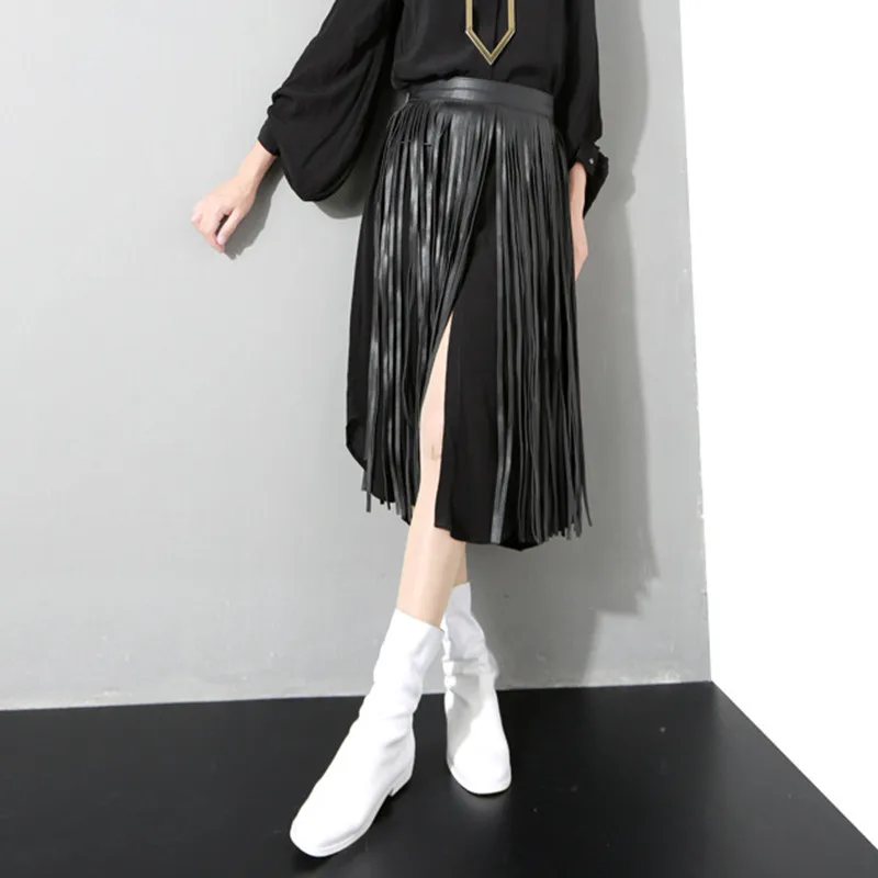 

Женский длинный ремень с кисточками Johnature, Универсальный однотонный черный пояс из искусственной кожи на все сезоны, уличная одежда, 2021