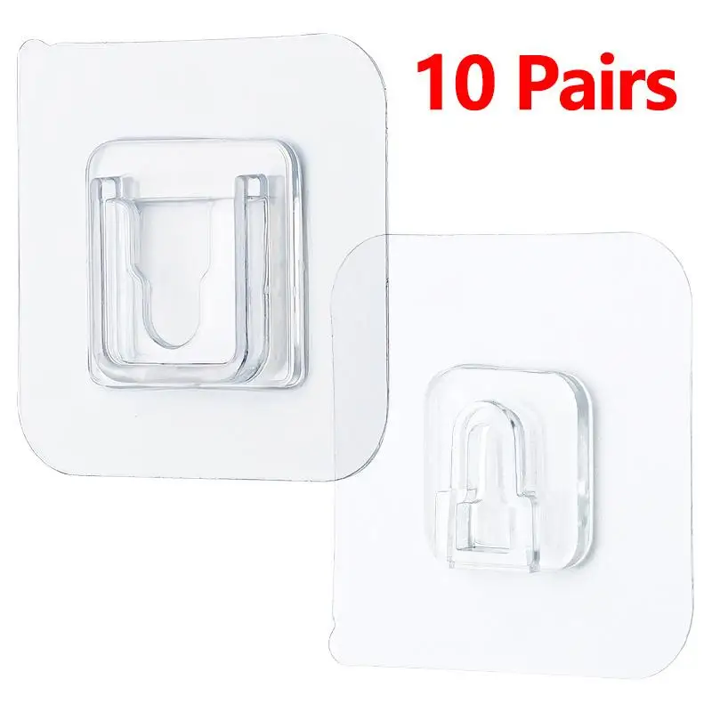 

Double-Sided Adhesive Wall Hooks Hanger Strong Transparent Hooks Suction Cup Sucker Wall Storage Holder For Kitchen Bathroo