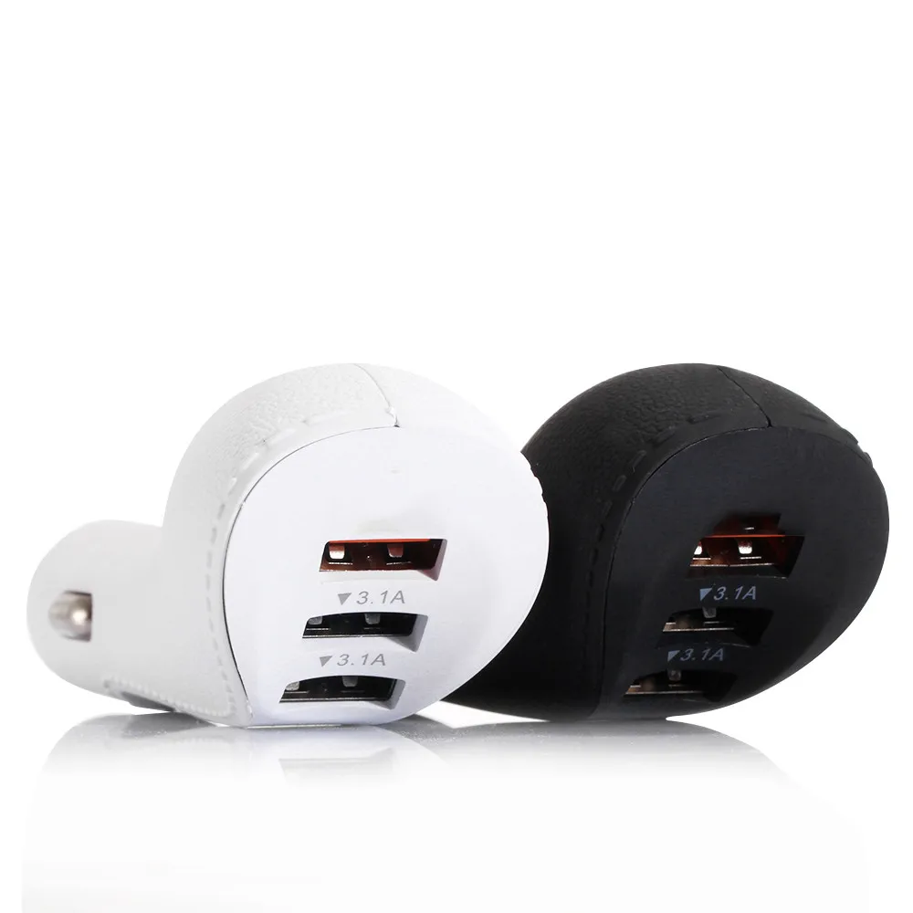 Автомобильное зарядное устройство с 3 портами 18 Вт USB QC 0 быстрая зарядка для iPhone