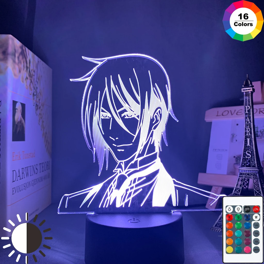 

Anime Led 3d Night Light Manga Black Butler Lamp for Bedroom Decor Light Kids Child Birthday Gift Nightlights