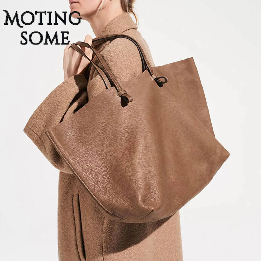 Больших размеров из натуральной кожи женская сумка с короткими ручками яловой