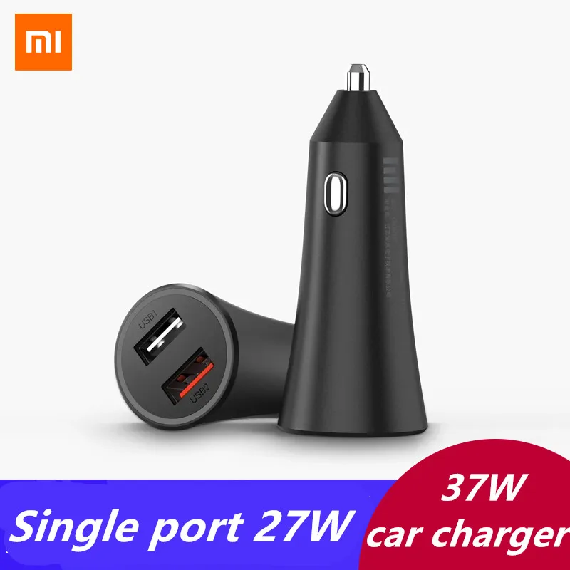 Xiaomi автомобильное Зарядное устройство 27 Вт Dual USB Quick Charge 37W 5 V/3A 9В/3A 12 V/2.25A безопасно
