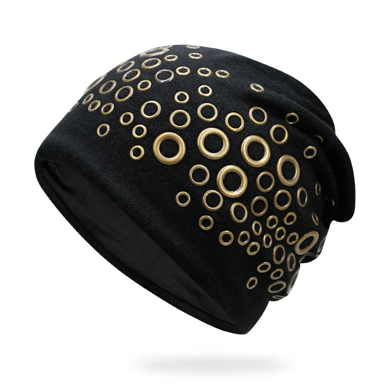 C8 Унисекс новая шапка с кольцами теплая шапочка шляпа панка Gorras зимняя вязаная хип-хоп шапка s шапка вязаная шапка головные уборы для мужчин и женщин - Цвет: C8