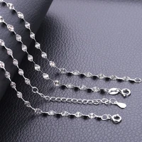 925 sterling silver chain on the neck necklace for women jewelry choker accessories korean fine body decorations length 40 45 cm