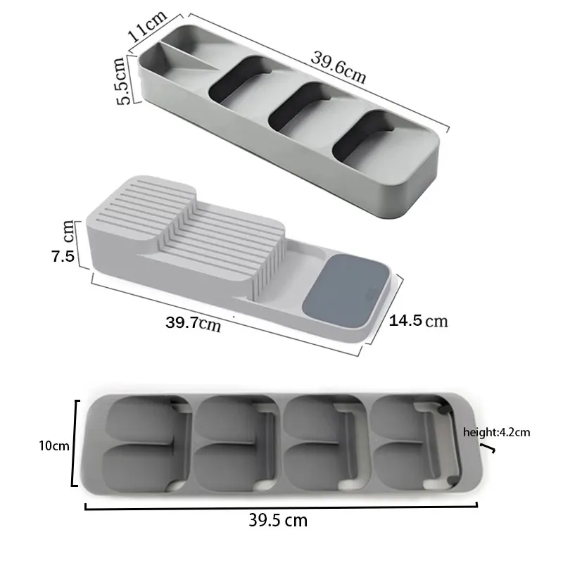 

Kitchen Cutlery Storage Tray Knife Holder Spoon Fork Spice Separation Organizer Box Kitchen Container Storage Knife Block Holder