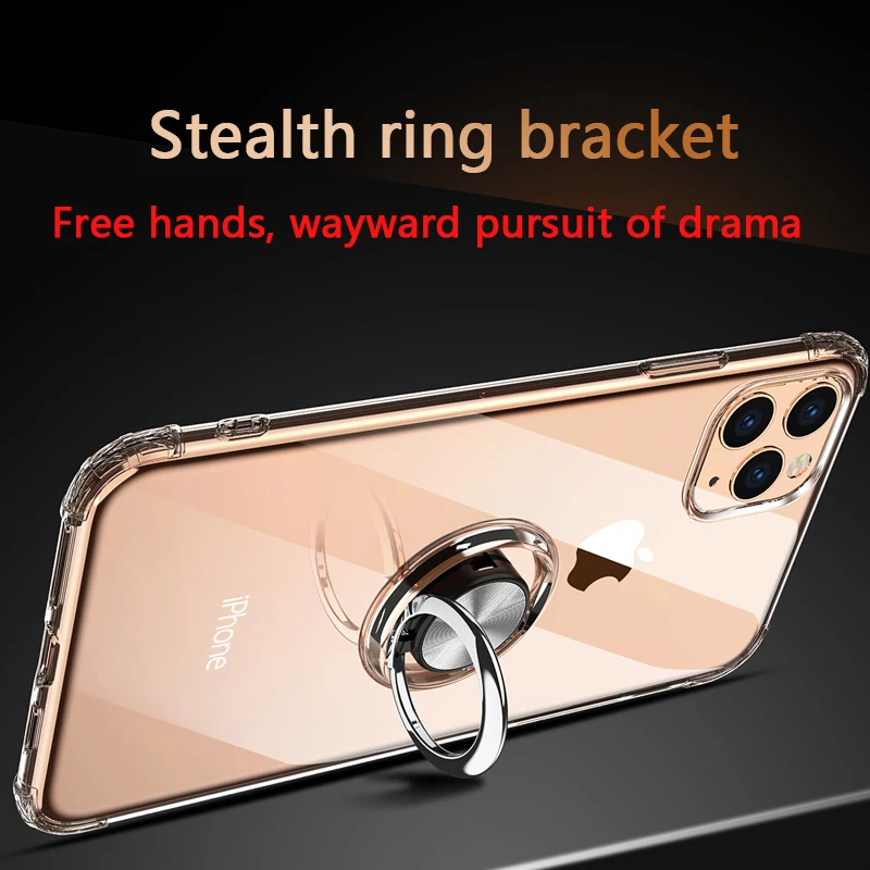 Силиконовый чехол с кольцом-держателем автомобильный держатель для iPhone X XR XS Max 11