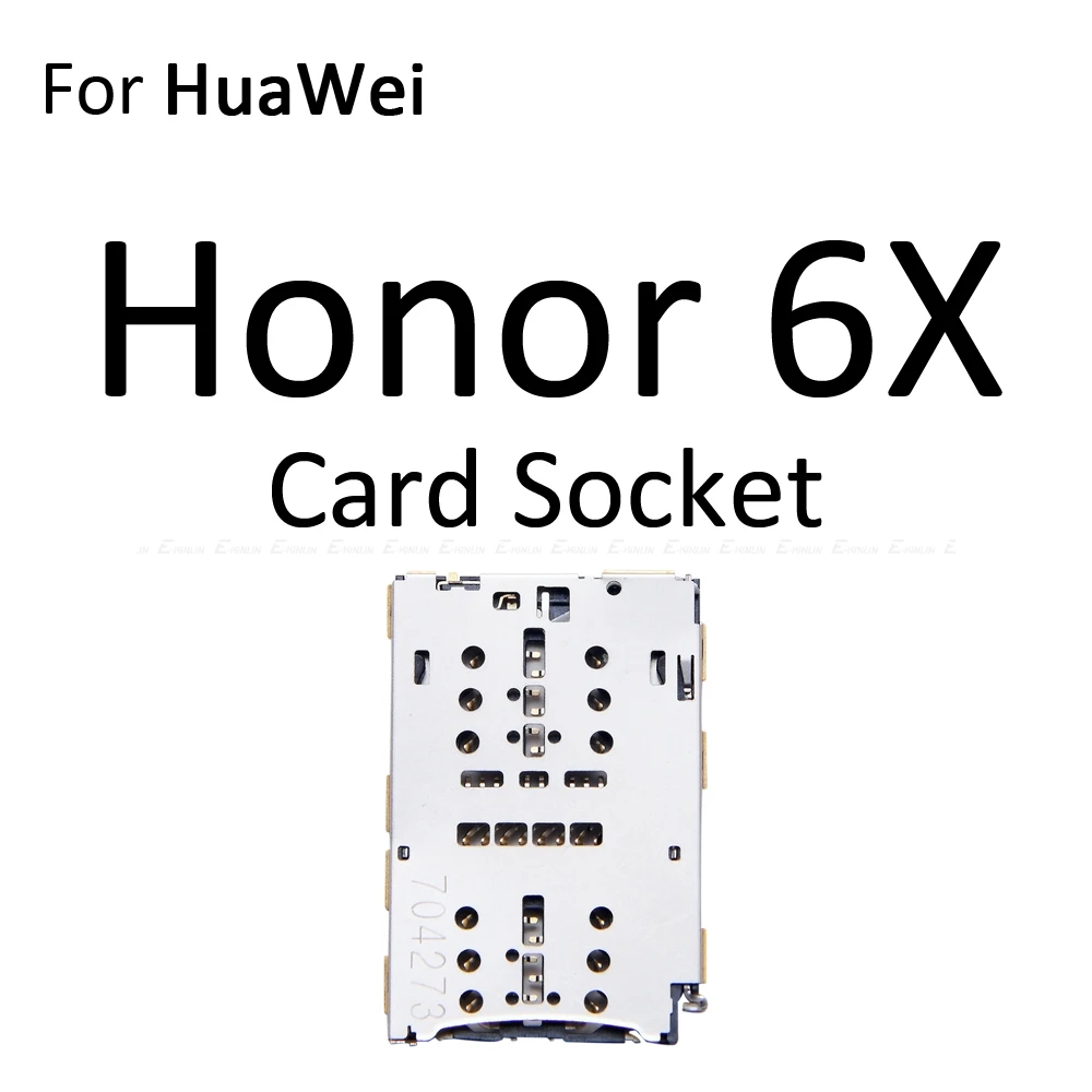 Сим-карты слот, разъем для лотка для устройства чтения sd-карт для Huawei Honor 6a 6X Micro SD Держатель для карт с разъемом контейнер Запчасти для авто - Цвет: For Honor 6X Socket
