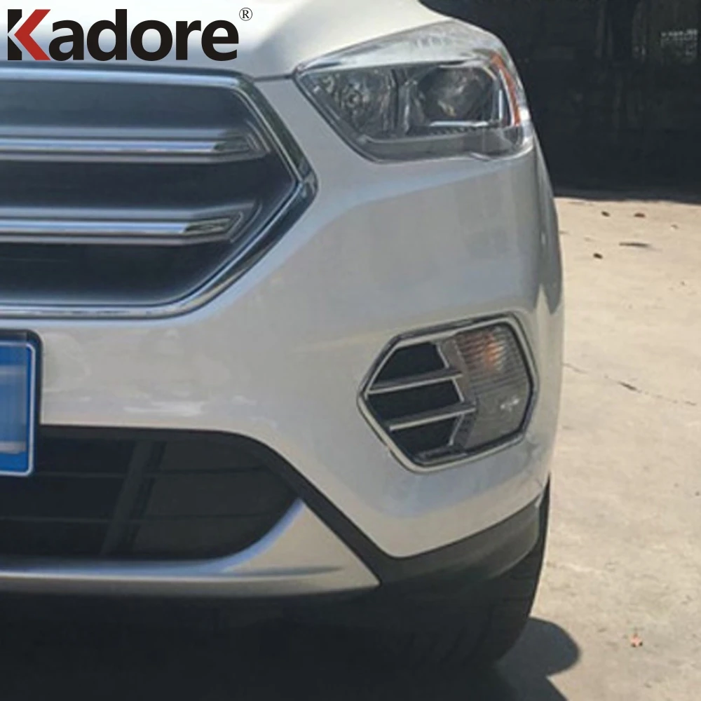 2 шт. хромированные передние противотуманные фасветильник для Ford Escape Kuga 2017 2018 2019