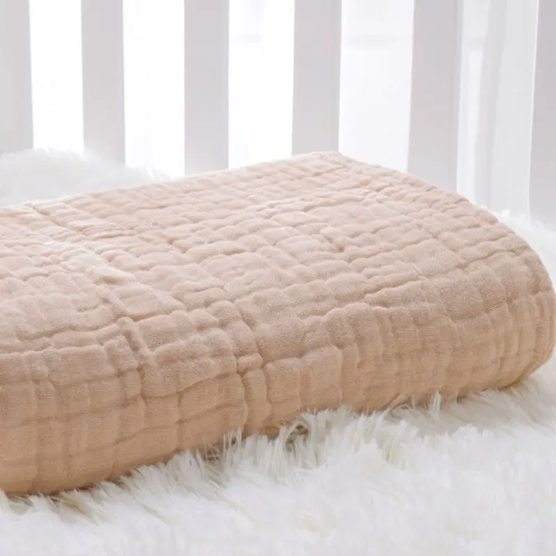 

N7ME 6 Layers Cotton Baby Receiving Blanket Infant Kids Swaddle Wrap Blanket Sleeping Warm Quilt Bed Cover Muslin