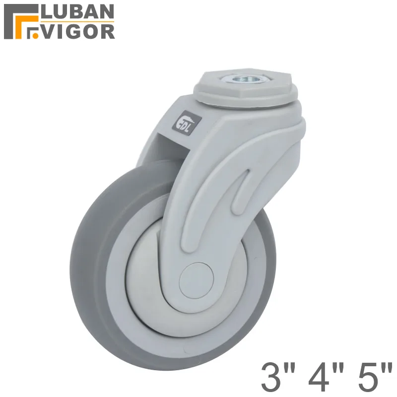 

Mute universal plastic TPR caster wheel,Top screw hole,Hospital bed Medical beauty industry,Mute Non-slip Wear-resistant