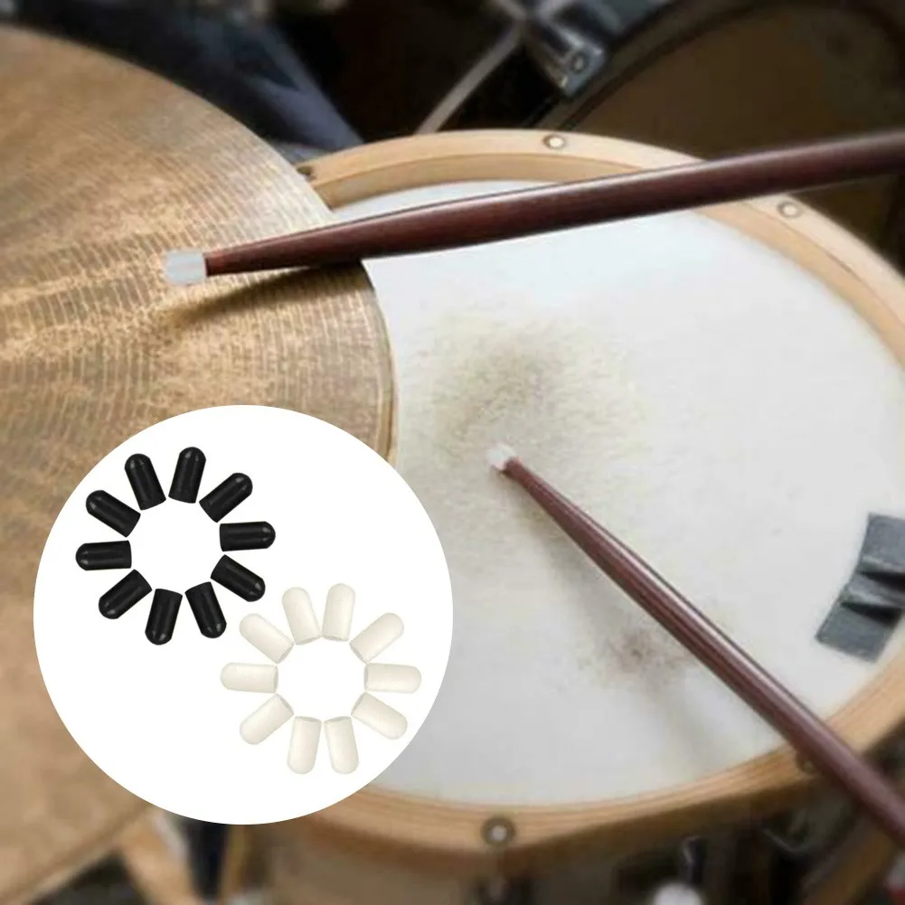 

10 Drumstick Cap Silicone Drum Stick Sleeves Sticks Head Protective Mute Cover Cap For Jazz Snare Electronic Dumb Drum Exercise