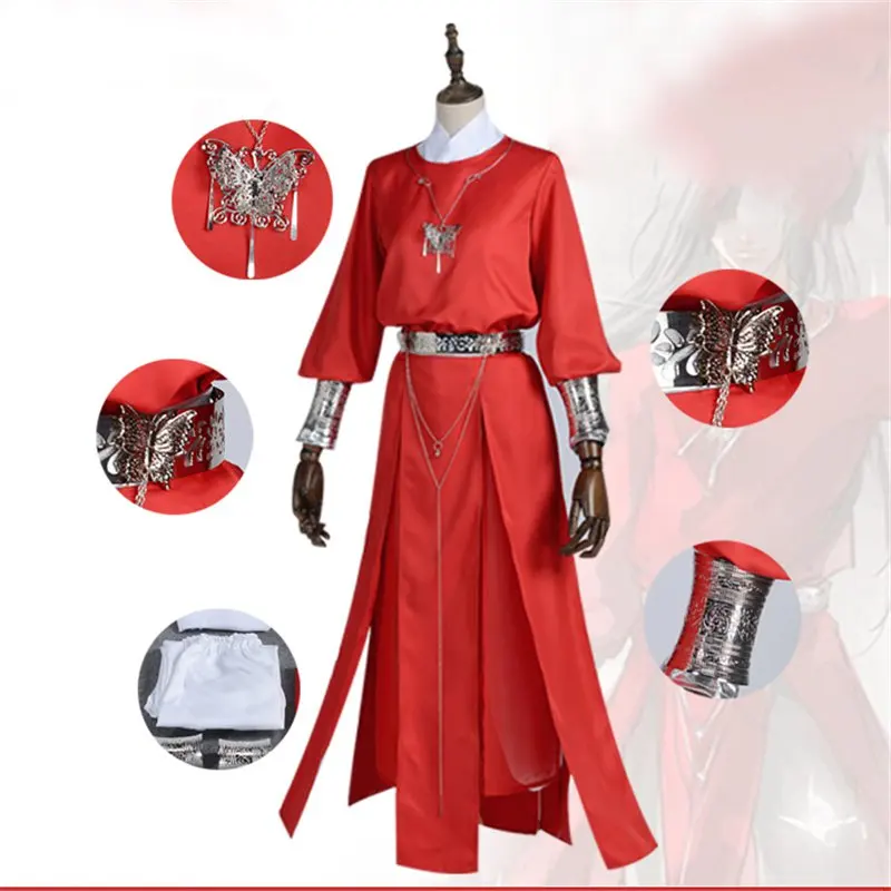 

Hua cheng Cosplay Tian guan ci fu Red Long Cosplay Costmes all set