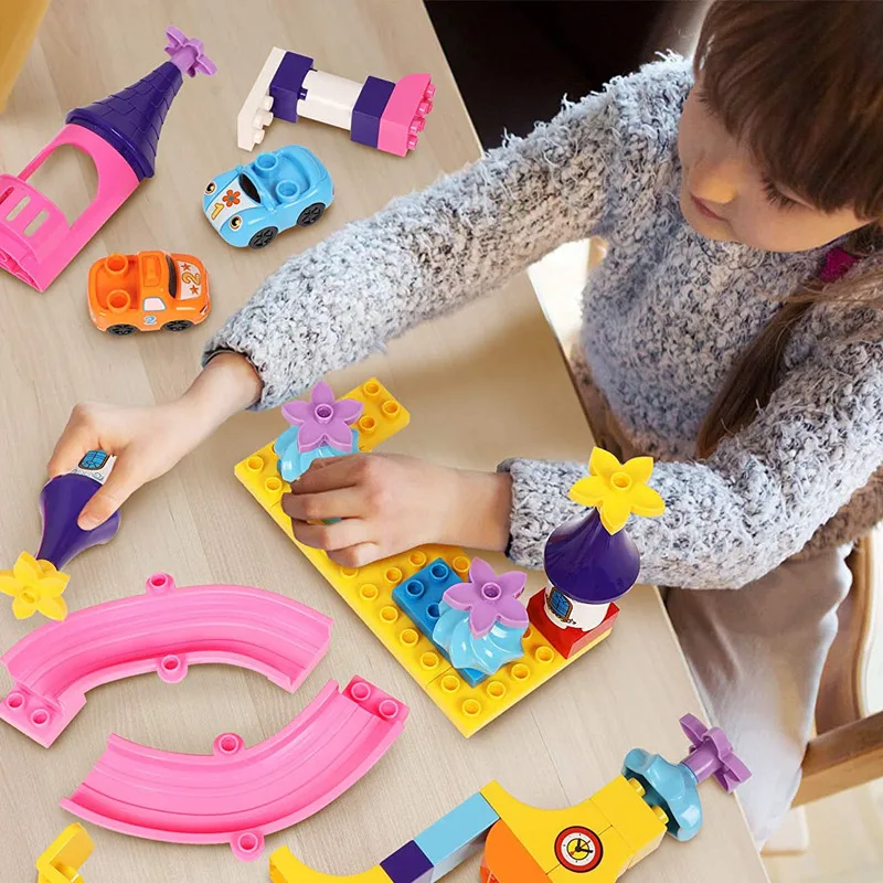 Конструктор marble run совместимый с классическими большими строительными блоками