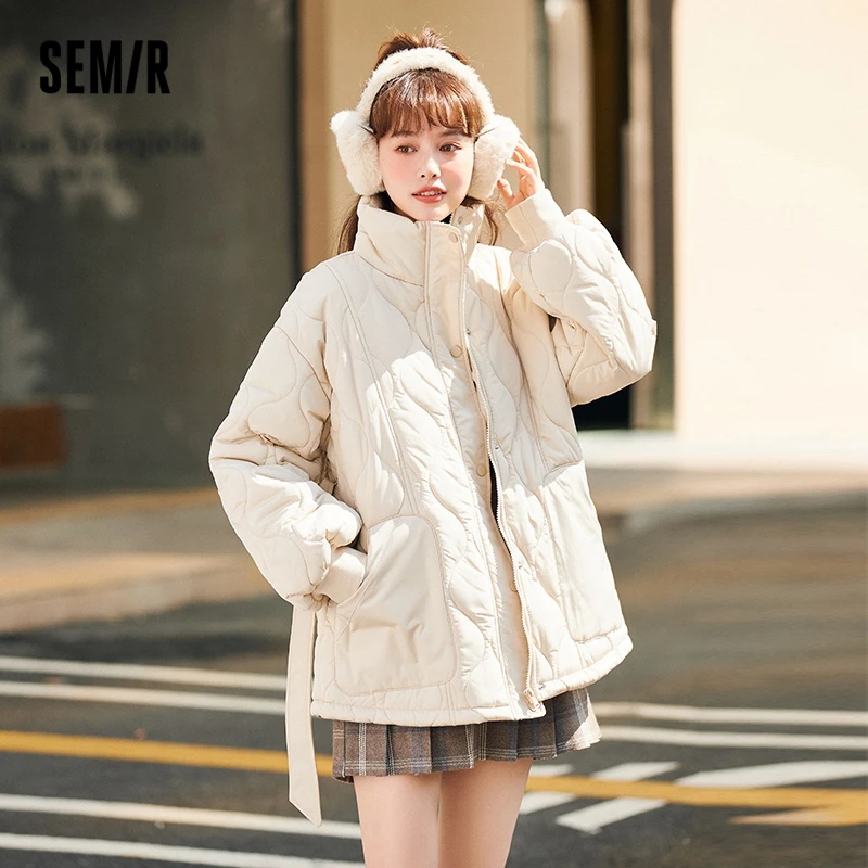 Куртка SEMIR женская черная средней длины с подкладкой свободная облегающая