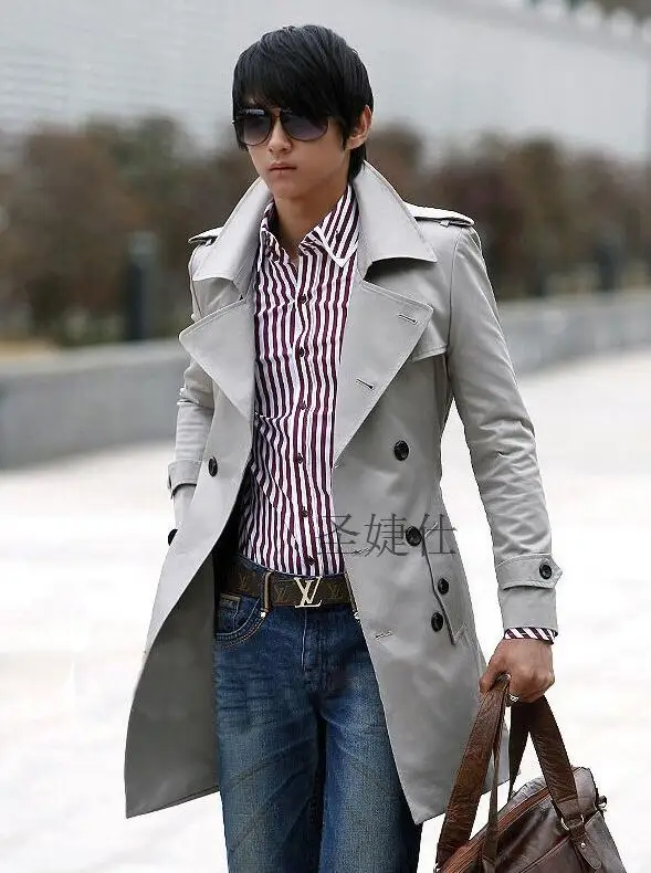 Серая мужская одежда 2020 осенняя куртка повседневная верхняя тонкое длинное